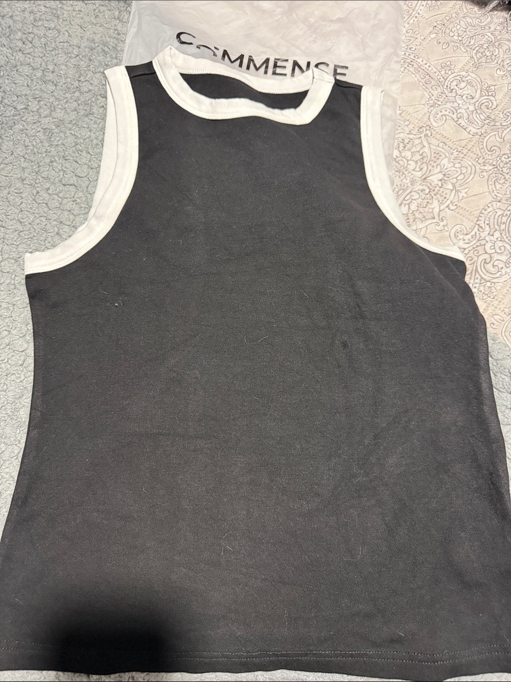 Commense Black Tank with White Trim